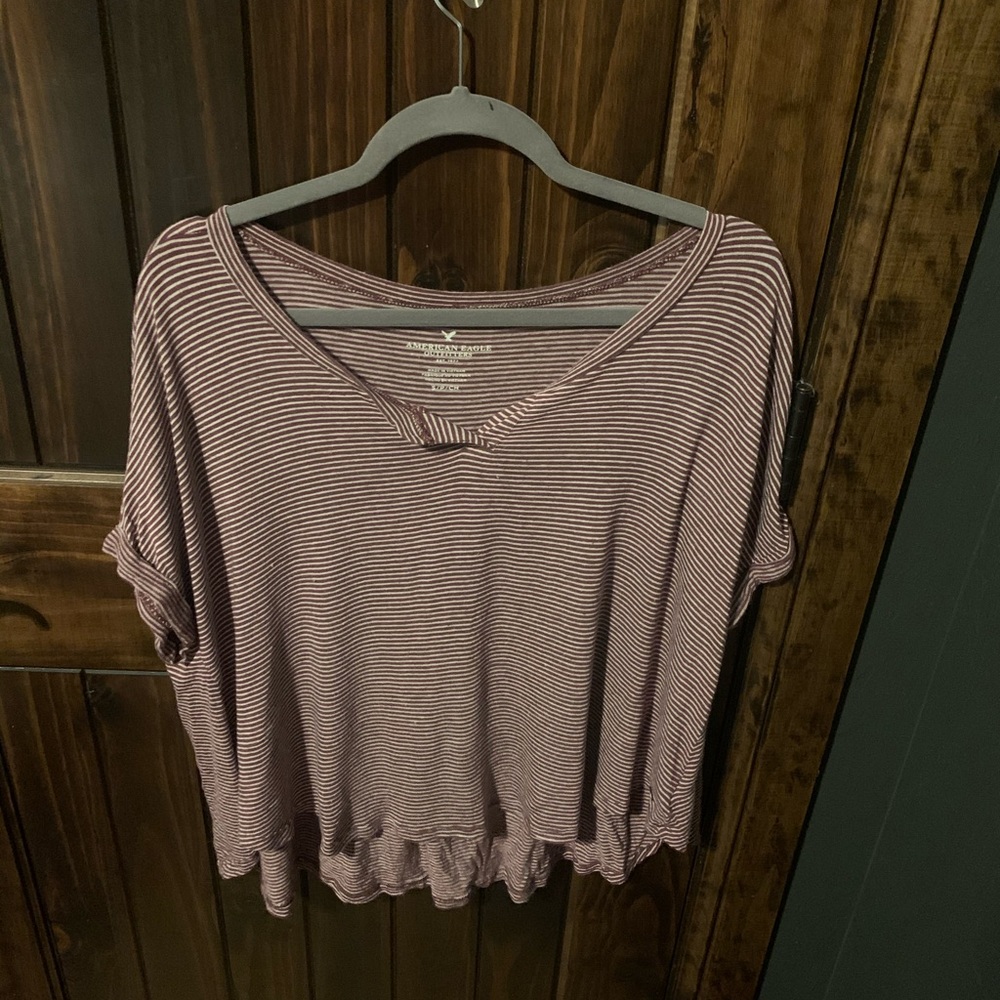 Striped short sleeve top